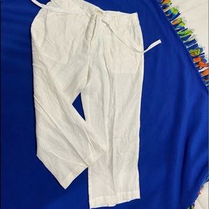 100% Linen white pants.